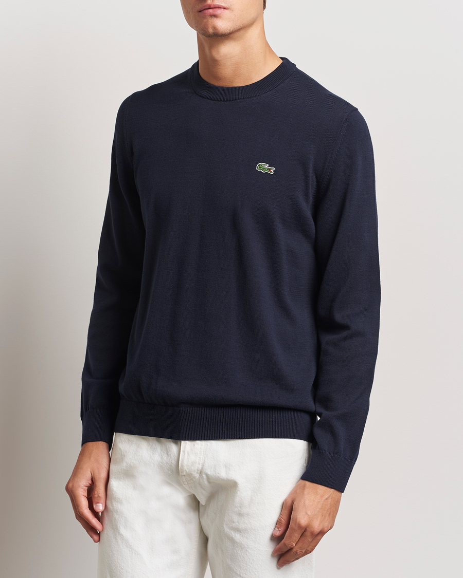 Herre | Trøjer | Lacoste | Cotton Knitted Sweater Navy Blue