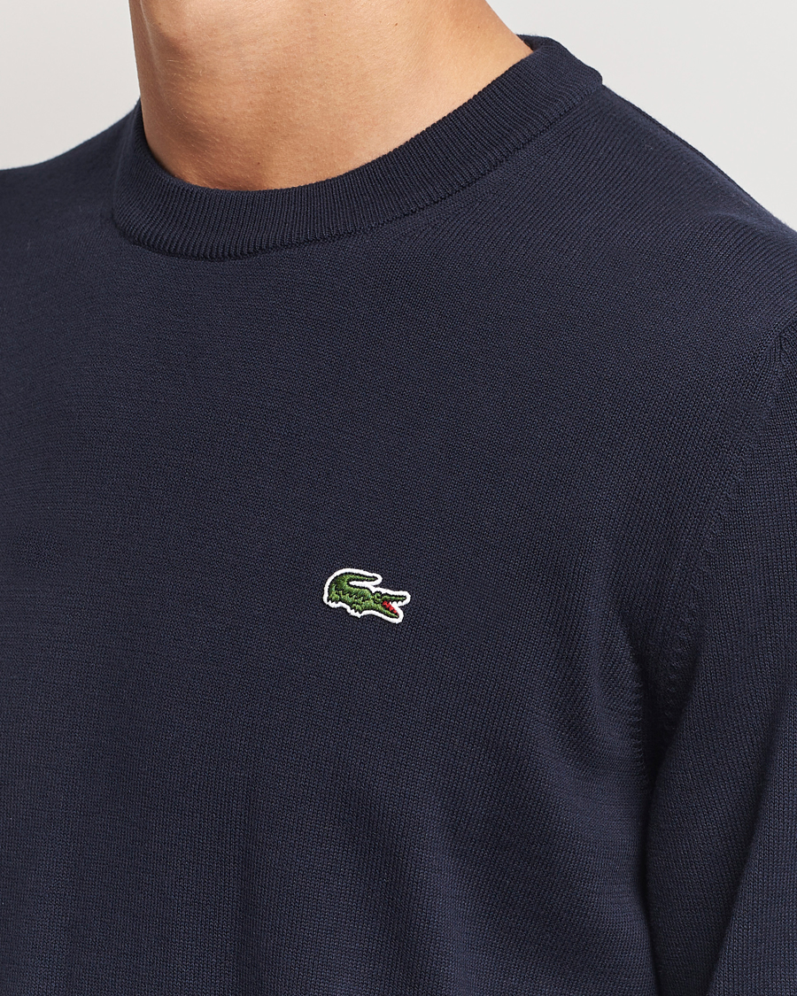 Herre | Trøjer | Lacoste | Cotton Knitted Sweater Navy Blue