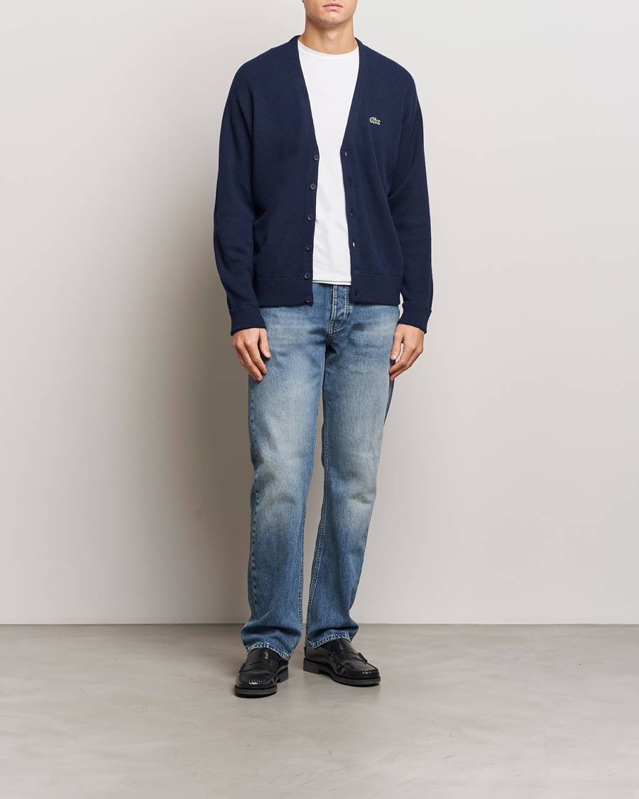 Herre | Trøjer | Lacoste | Carded Wool Cardigan Navy