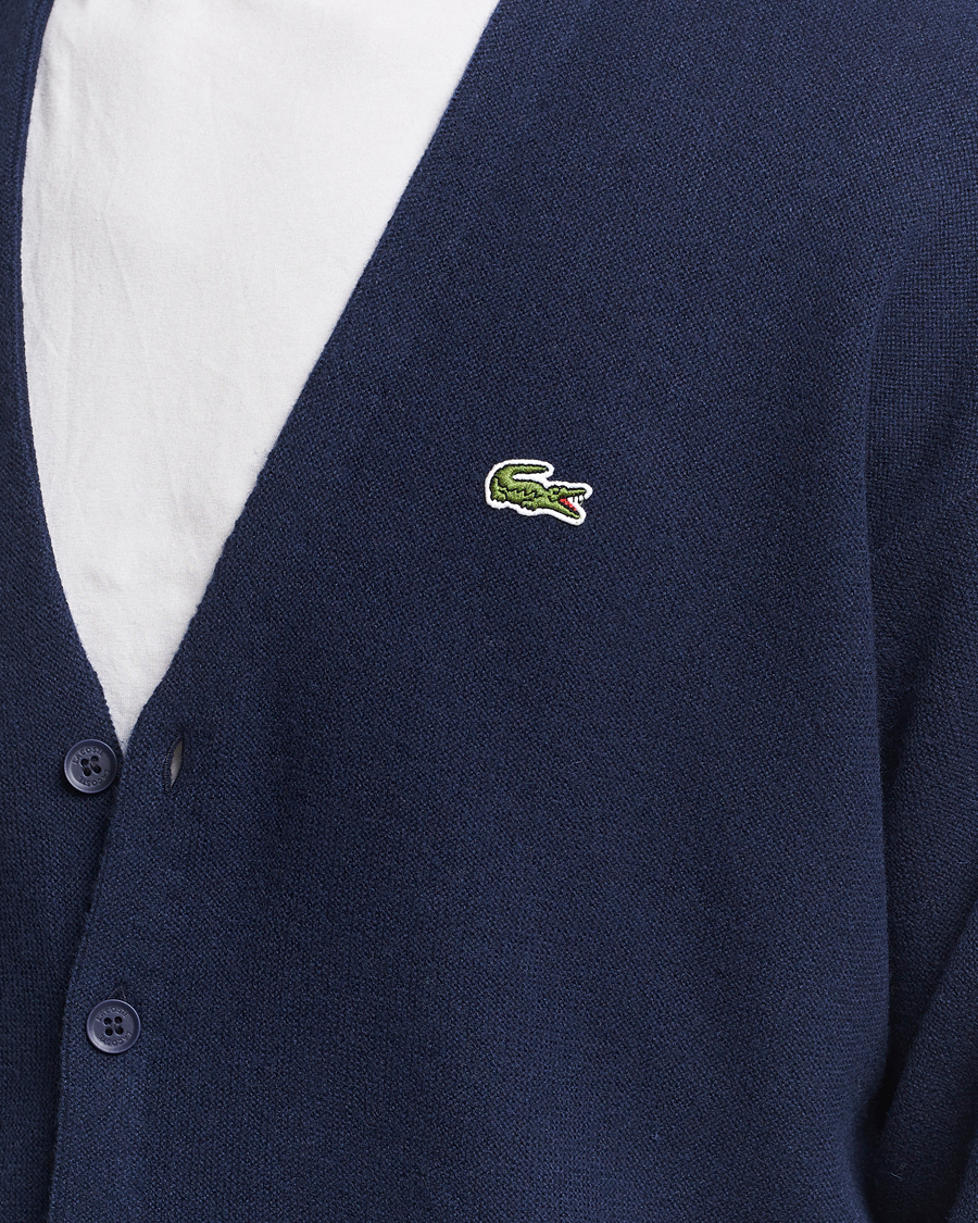 Herre | Trøjer | Lacoste | Carded Wool Cardigan Navy
