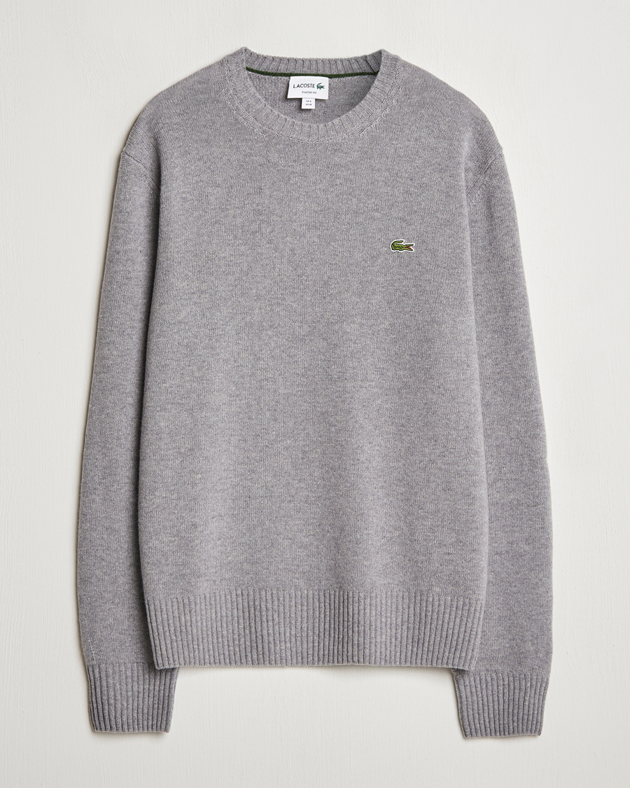 Herre | Trøjer | Lacoste | Carded Wool Crew Neck Silver Chine