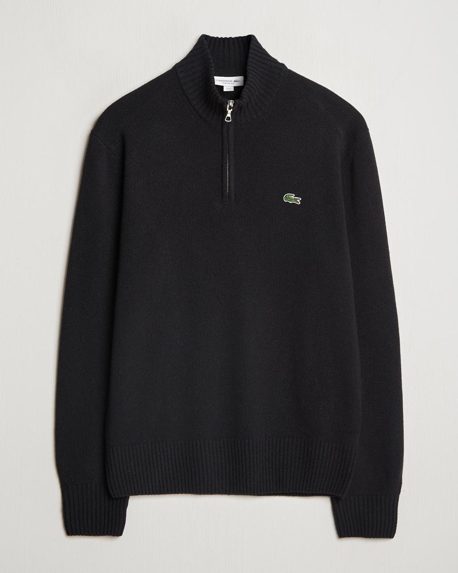 Herre | Trøjer | Lacoste | Carded Wool Half Zip Black