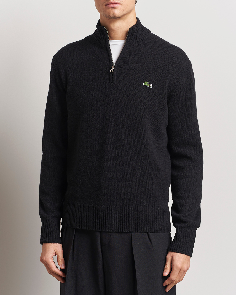 Herre | Trøjer | Lacoste | Carded Wool Half Zip Black
