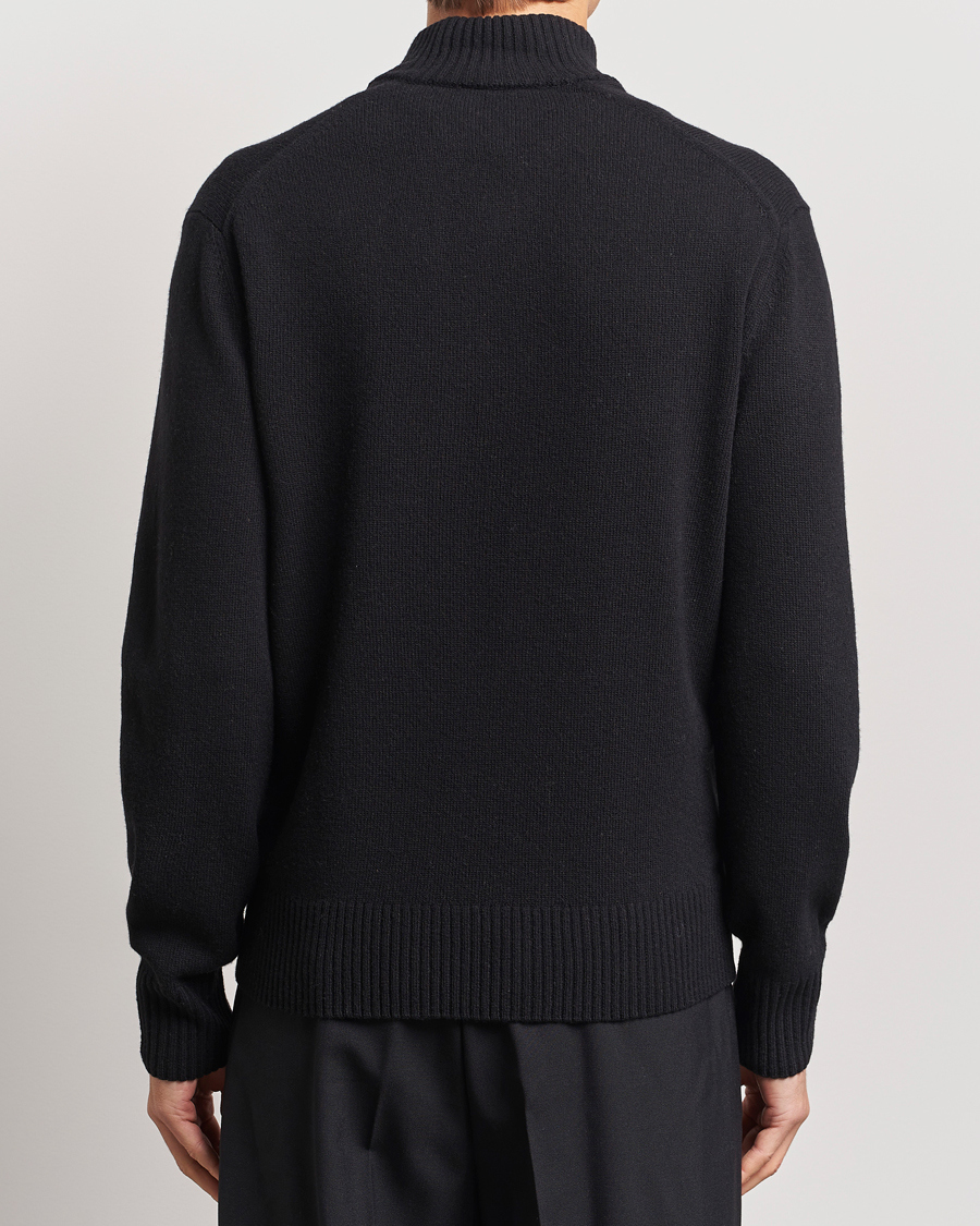 Herre | Trøjer | Lacoste | Carded Wool Half Zip Black