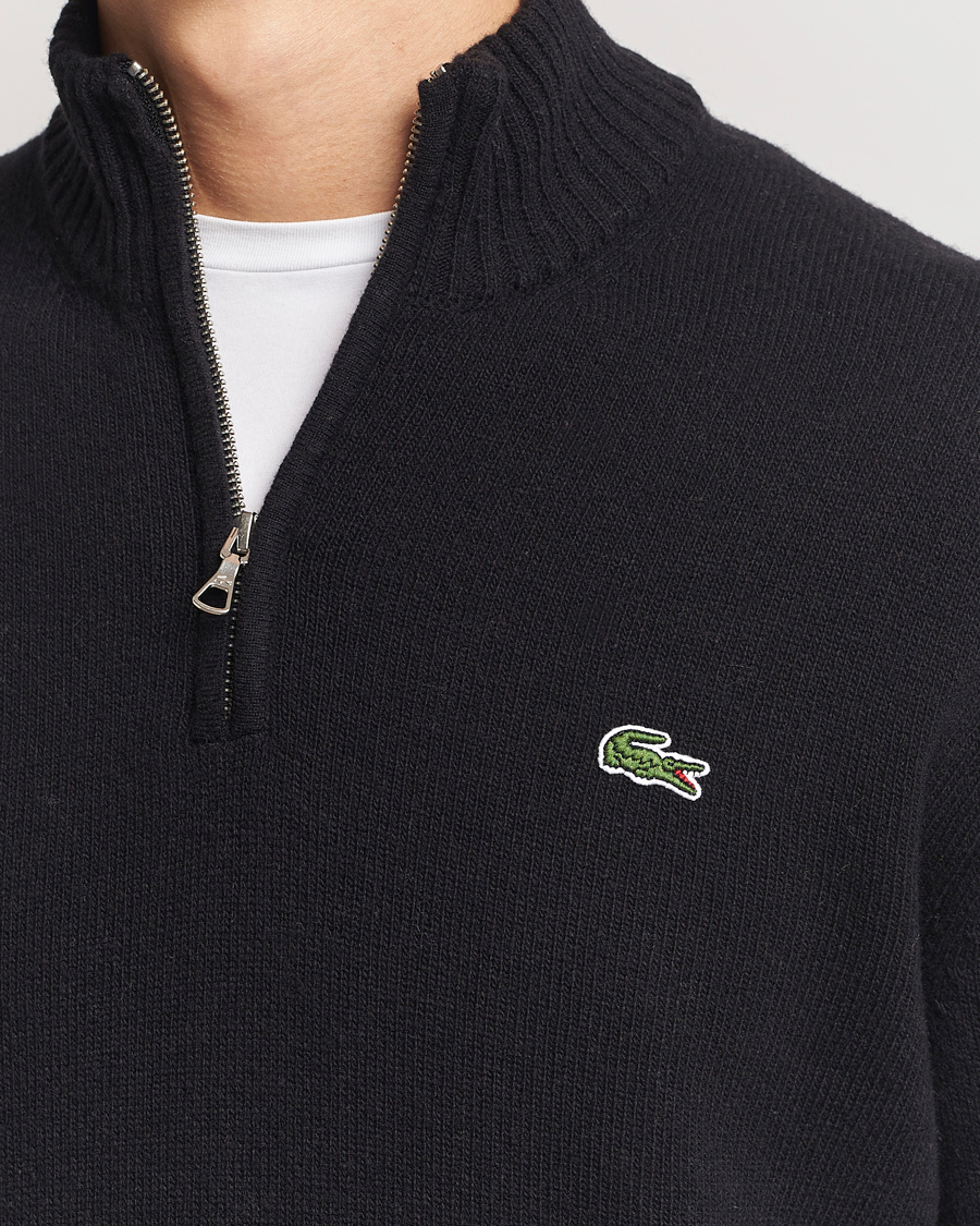 Herre | Trøjer | Lacoste | Carded Wool Half Zip Black