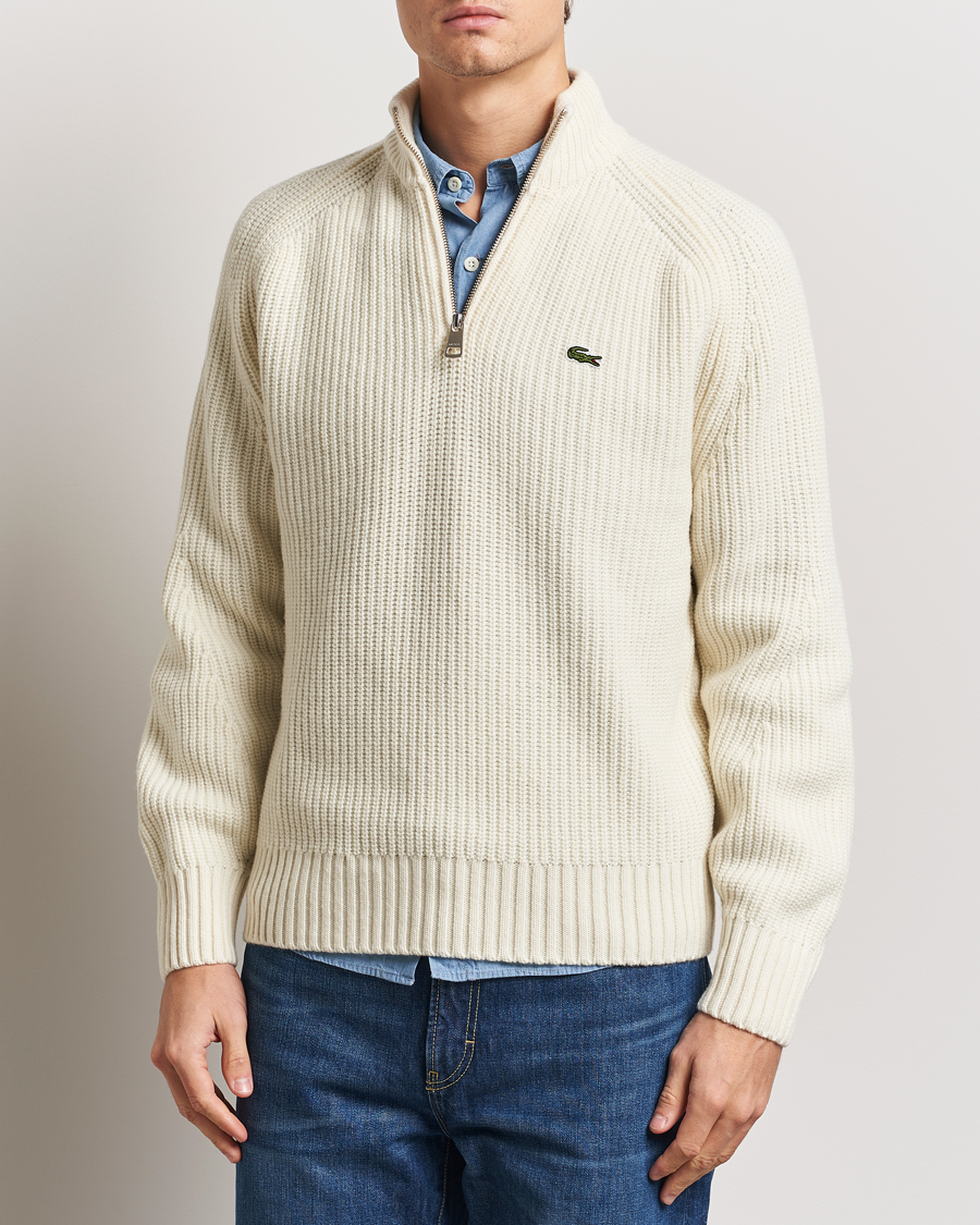 Herre | Trøjer | Lacoste | Heavy Knitted Wool Half Zip Lapland