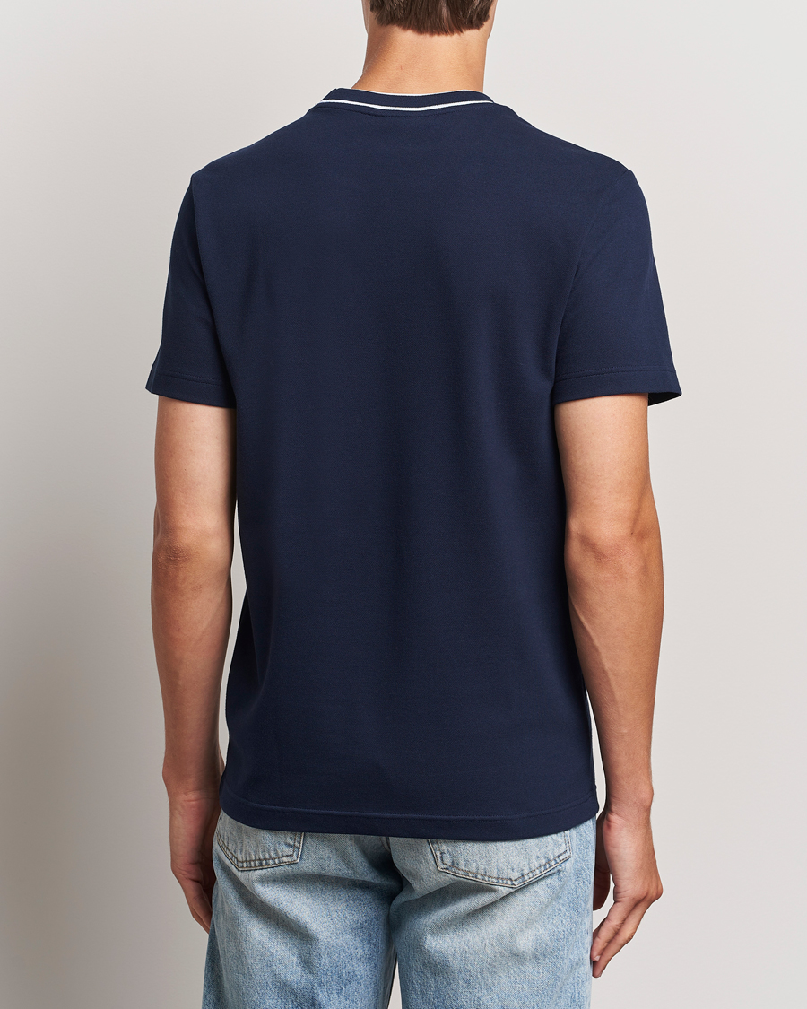 Herre | T-Shirts | Lacoste | Contrast Rib Piqué T-Shirt Navy Blue