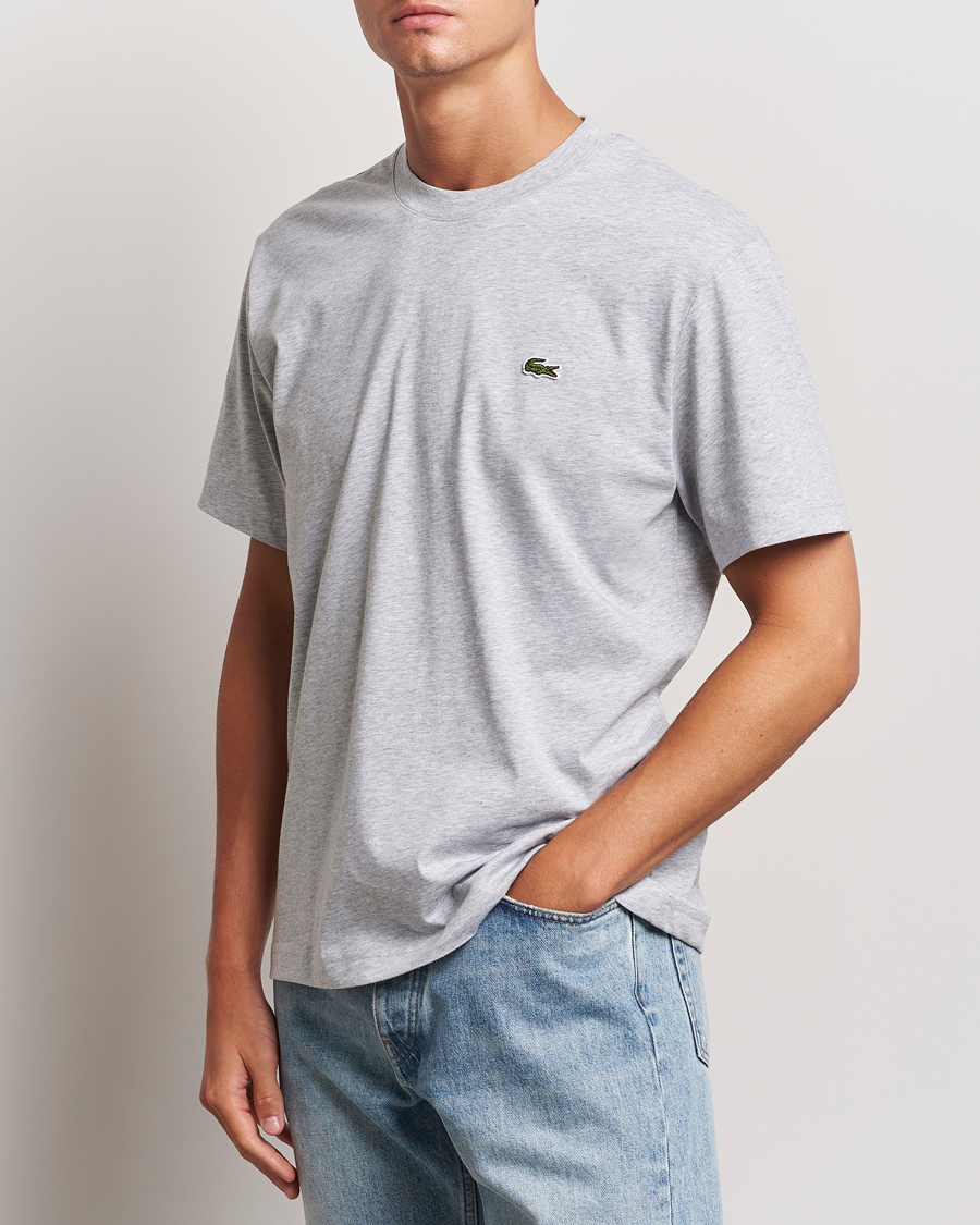 Herre | T-Shirts | Lacoste | Crew Neck T-Shirt Silver Chine