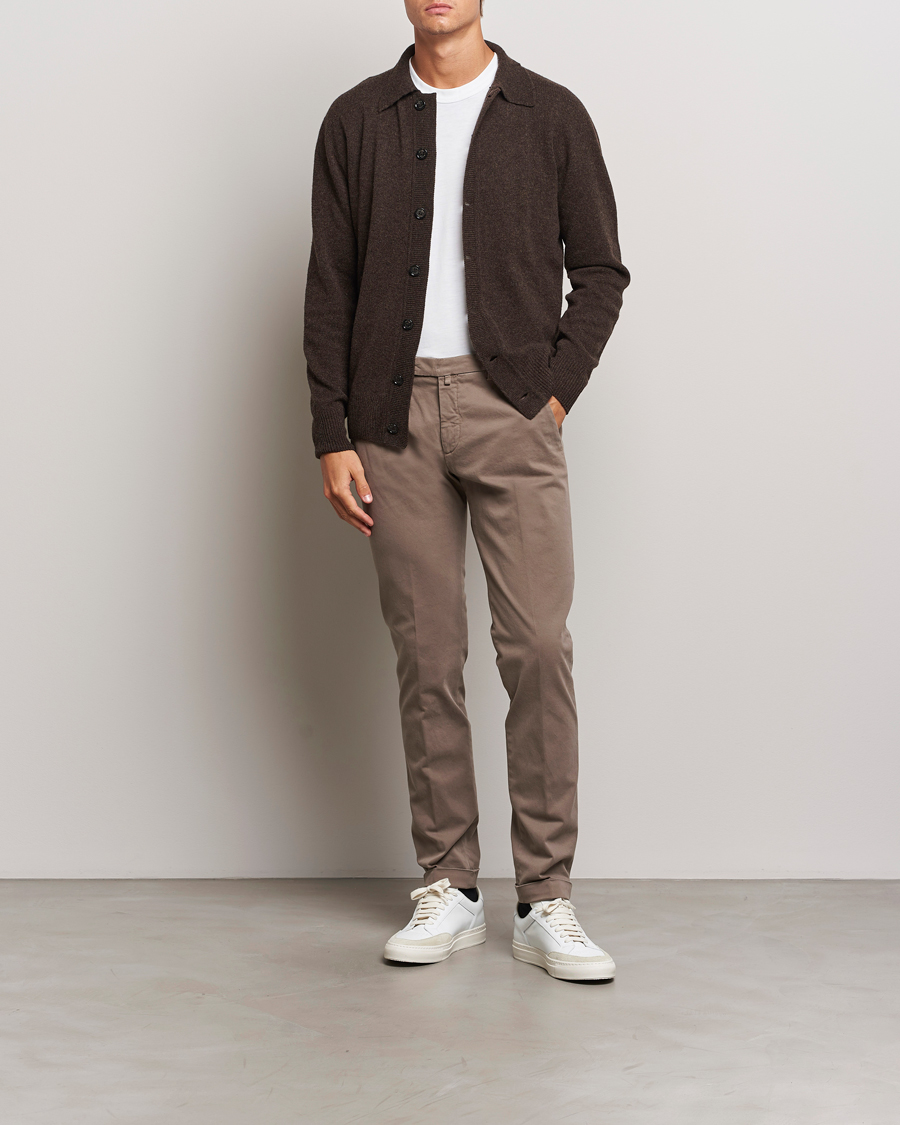 Herre | Bukser | Briglia 1949 | Slim Fit Cotton Stretch Chino Taupe