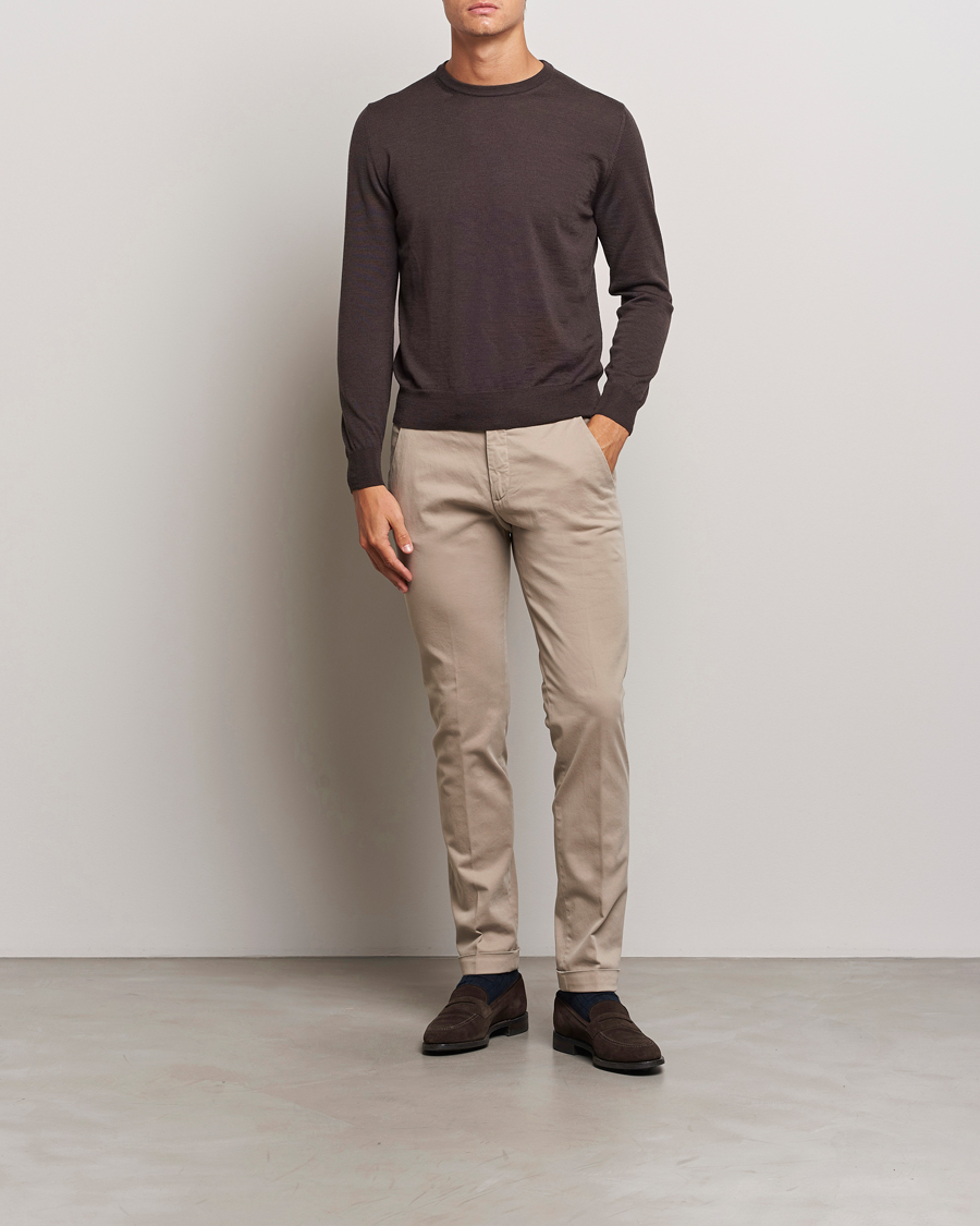 Herre | Bukser | Briglia 1949 | Slim Fit Cotton Stretch Chino Beige