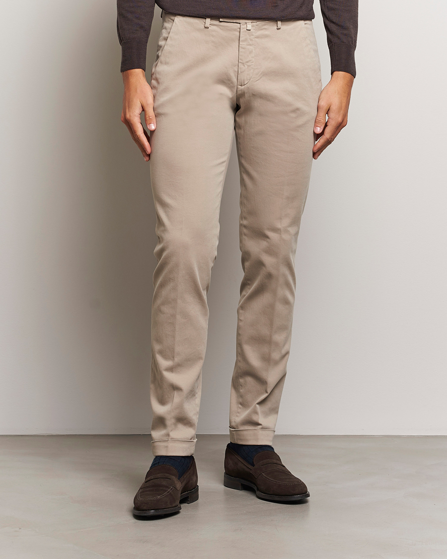 Herre | Bukser | Briglia 1949 | Slim Fit Cotton Stretch Chino Beige