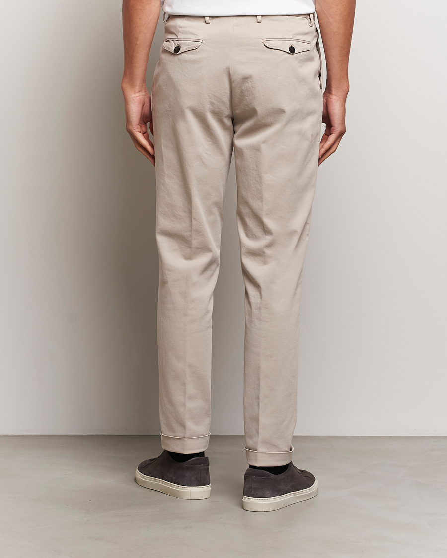 Herre | Bukser | Briglia 1949 | Easy Fit Pleated Cotton Stretch Chino Beige