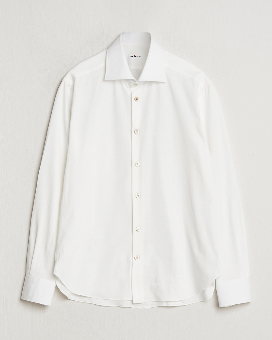 Herre | Skjorter | Kiton | Cotton Jersey Shirt White