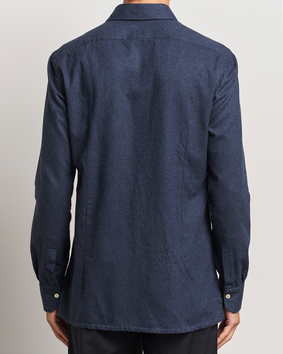 Herre | Skjorter | Kiton | Soft Flannel Sport Shirt Navy