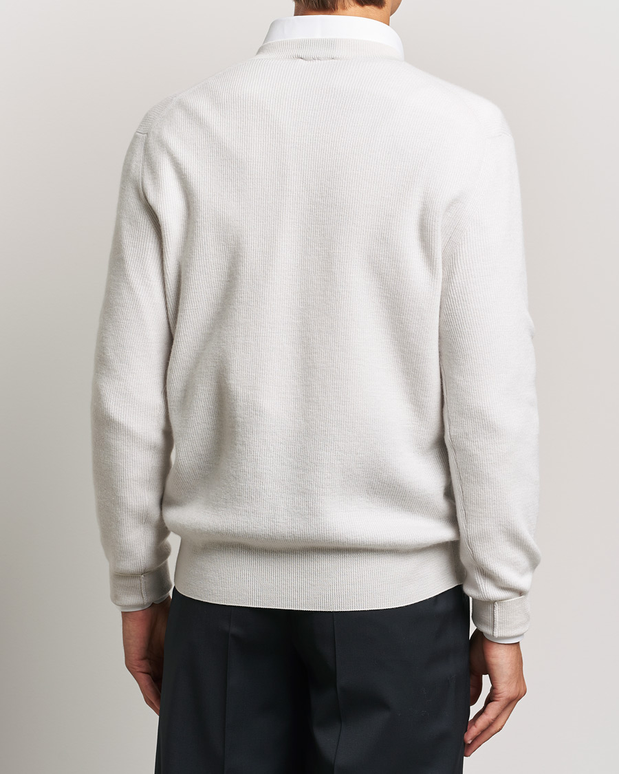 Herre | Trøjer | Brioni | Rib Cashmere V-Neck Sweater Light Grey