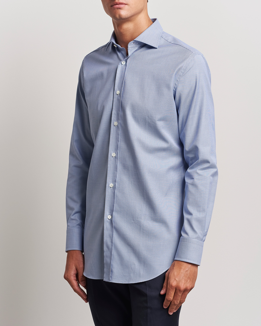 Herre | Skjorter | Brioni | Slim Fit Micro Structure Dress Shirt Light Blue
