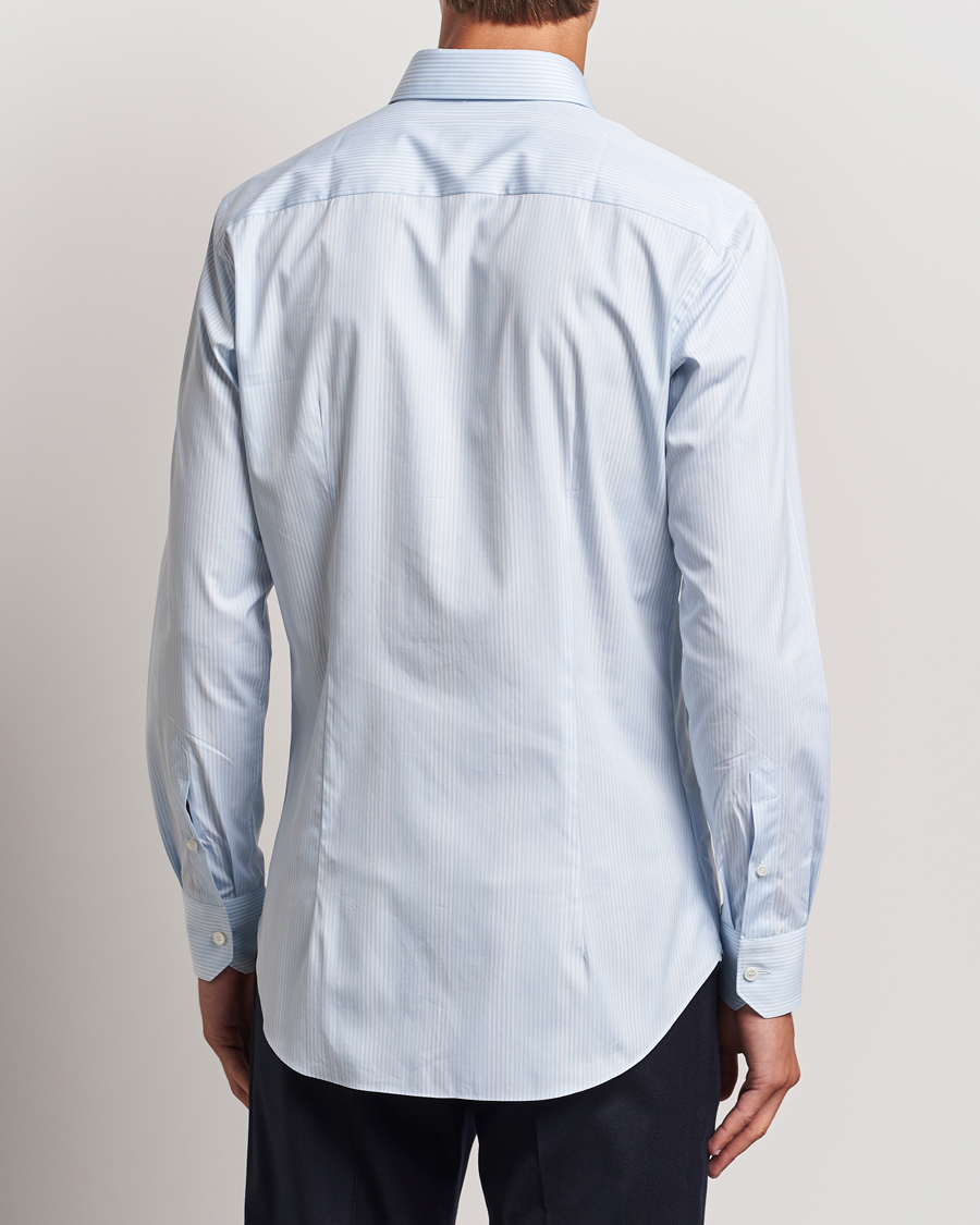 Herre | Skjorter | Brioni | Slim Fit Striped Dress Shirt Light Blue