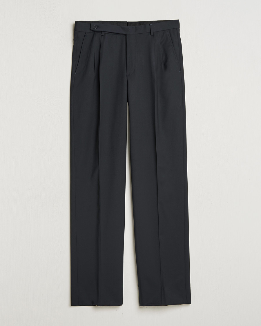Herre | Bukser | Brioni | Pleated Wool Trousers Navy