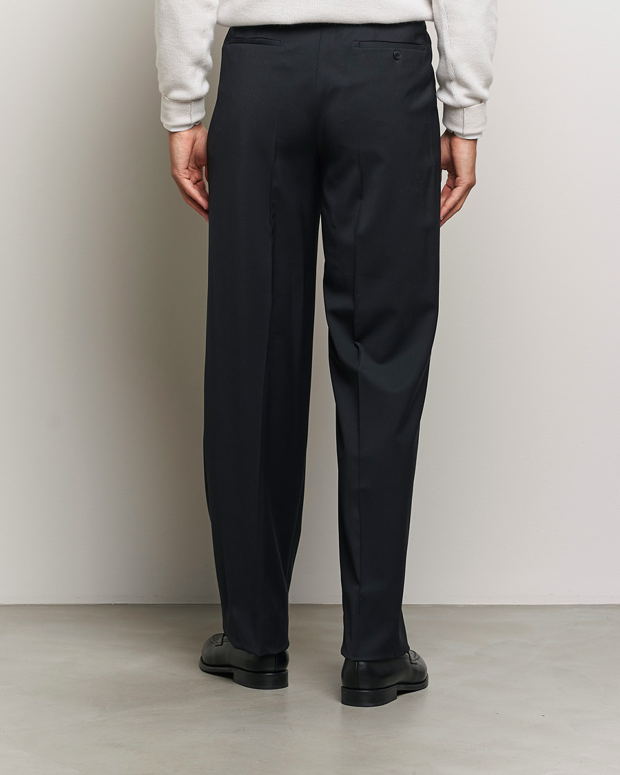 Herre | Bukser | Brioni | Pleated Wool Trousers Navy