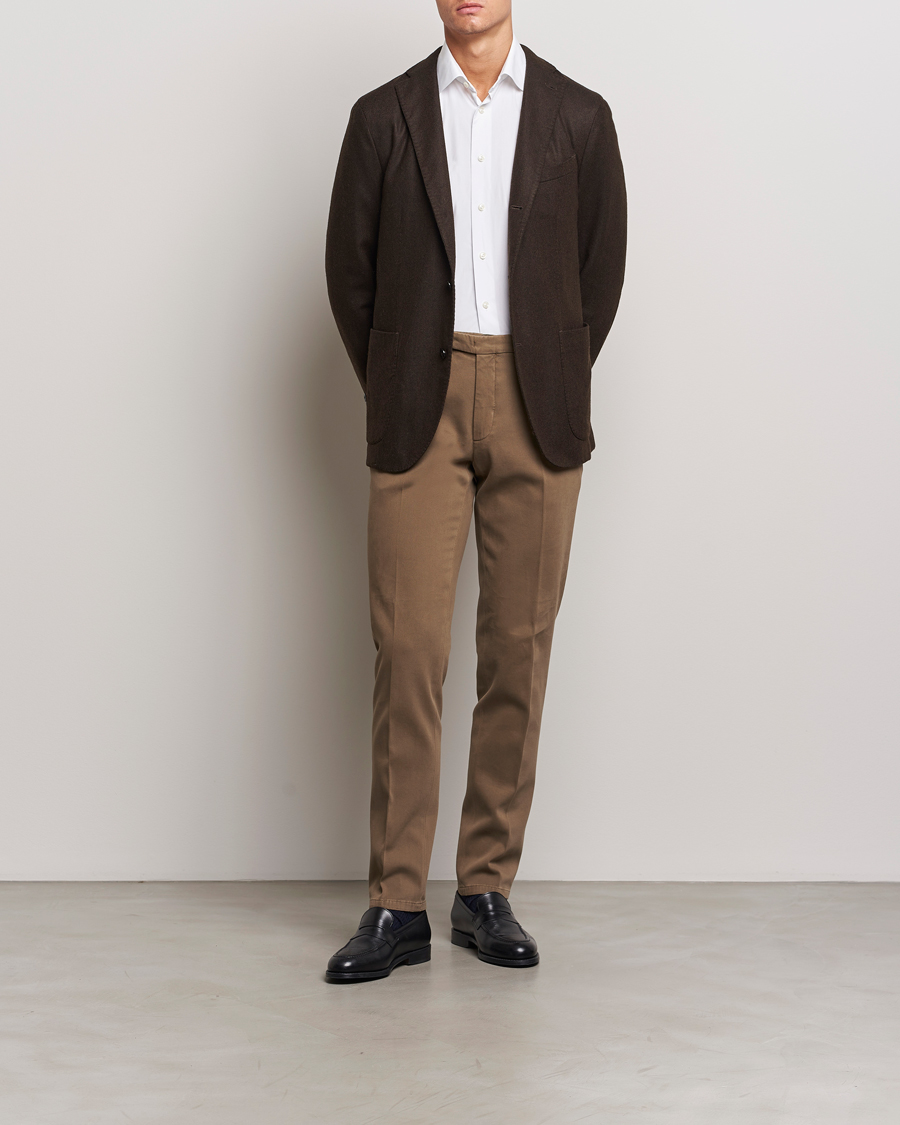 Herre | Blazere & jakker | Boglioli | K Jacket Wool Herringbone Blazer Dark Brown