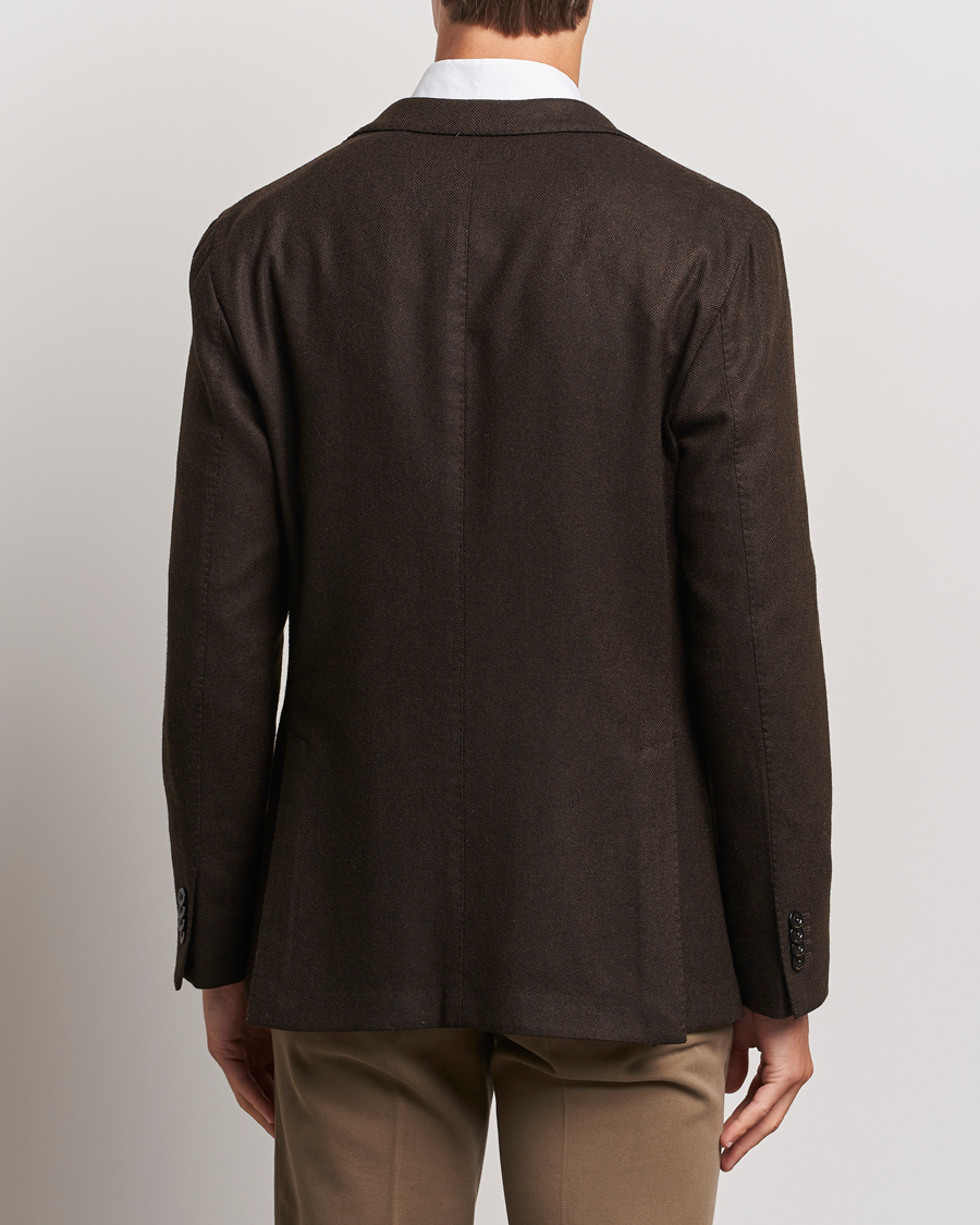Herre | Blazere & jakker | Boglioli | K Jacket Wool Herringbone Blazer Dark Brown