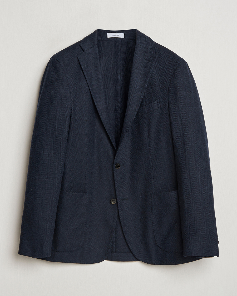Herre | Blazere & jakker | Boglioli | K Jacket Wool Herringbone Blazer Navy