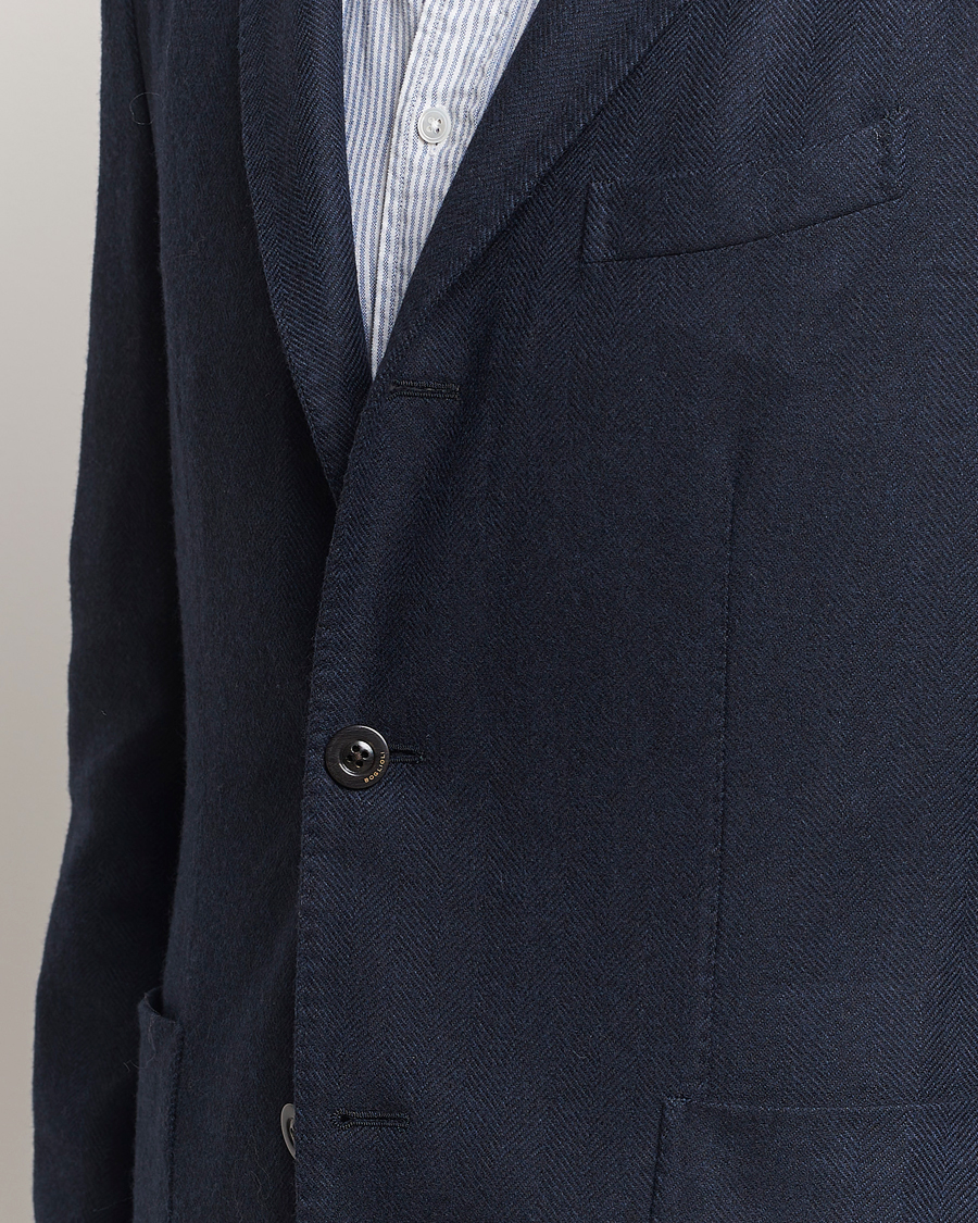 Herre | Blazere & jakker | Boglioli | K Jacket Wool Herringbone Blazer Navy