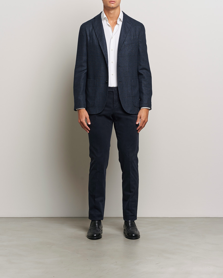 Herre | Blazere & jakker | Boglioli | K Jacket Overcheck Wool Blazer Navy