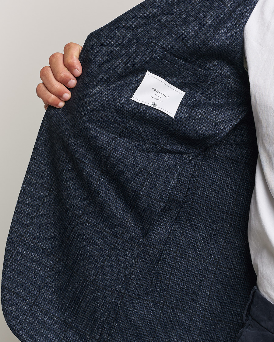 Herre | Blazere & jakker | Boglioli | K Jacket Overcheck Wool Blazer Navy