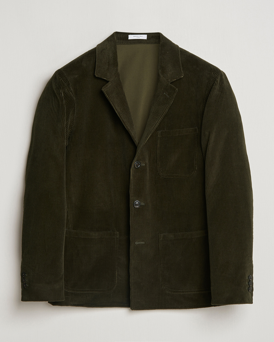 Herre | Blazere & jakker | Boglioli | Wale Corduroy Painter Jacket Dark Green