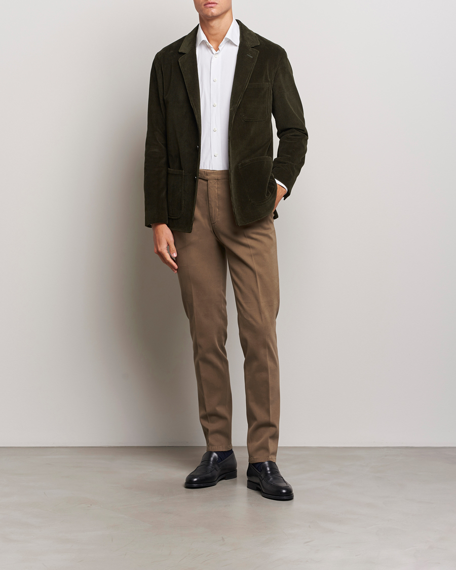 Herre | Blazere & jakker | Boglioli | Wale Corduroy Painter Jacket Dark Green