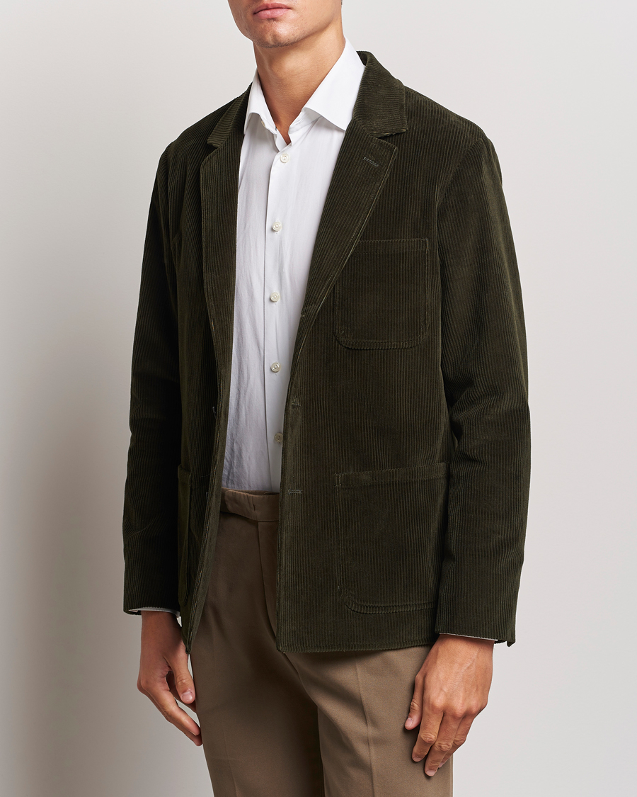 Herre | Blazere & jakker | Boglioli | Wale Corduroy Painter Jacket Dark Green