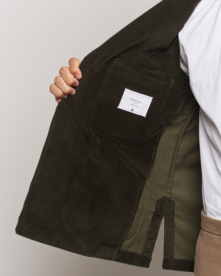 Herre | Blazere & jakker | Boglioli | Wale Corduroy Painter Jacket Dark Green