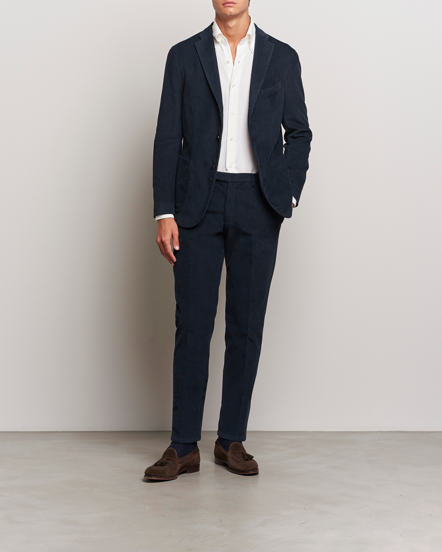 Herre | Boglioli K Jacket Baby Corduroy Suit Navy | Boglioli | K Jacket Baby Corduroy Suit Navy