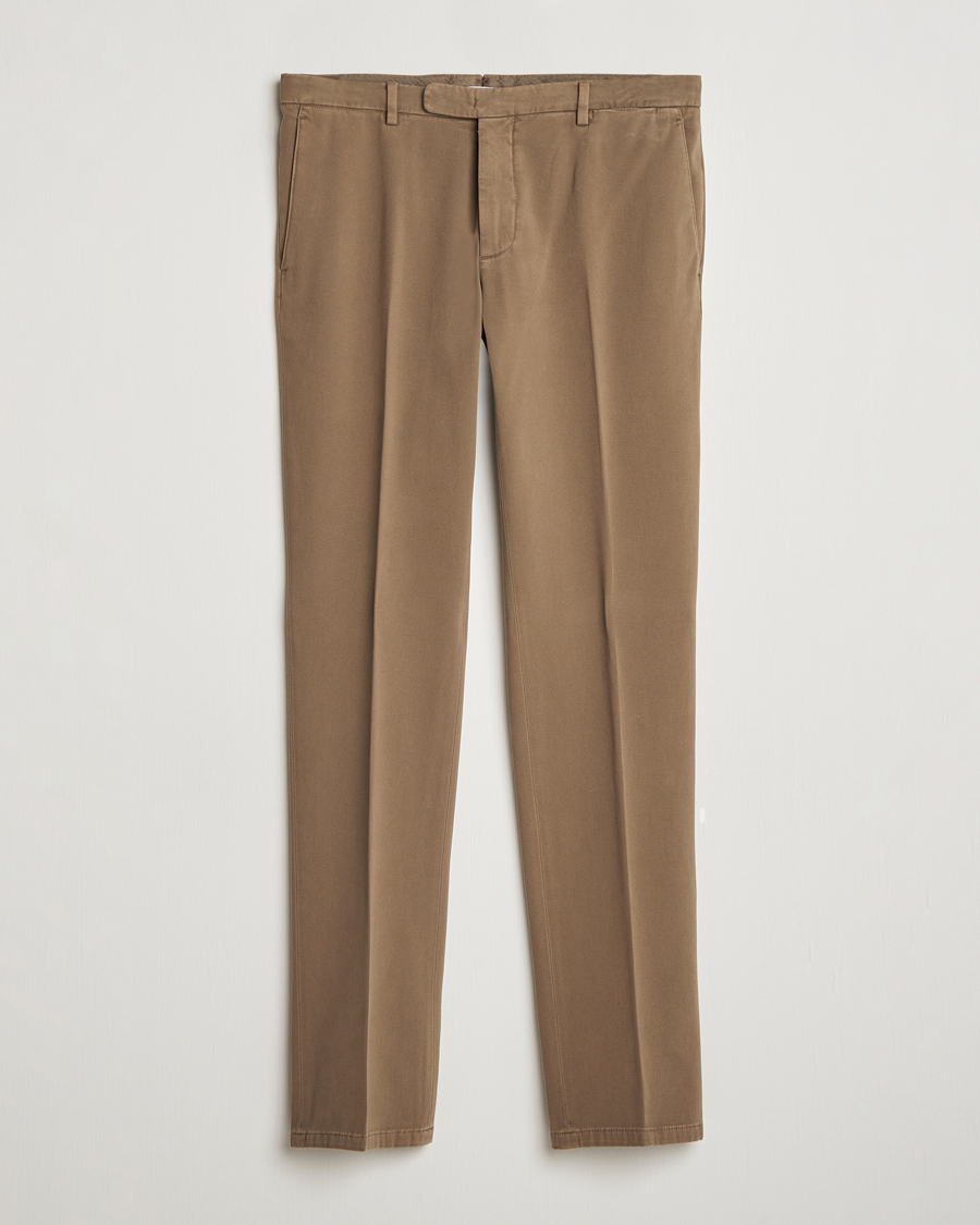 Herre | Bukser | Boglioli | Cotton Twill Trousers Brown