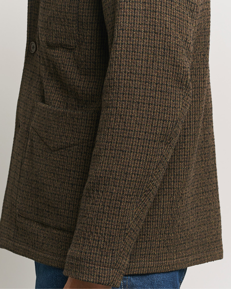 Herre | Jakker | Aspesi | Wool Houndstooth Jacket Dark Brown