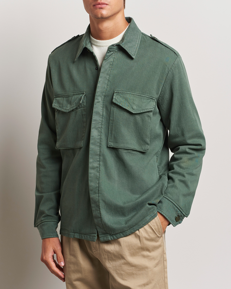 Herre | Jakker | Aspesi | Twill Cotton Shirt Jacket Green