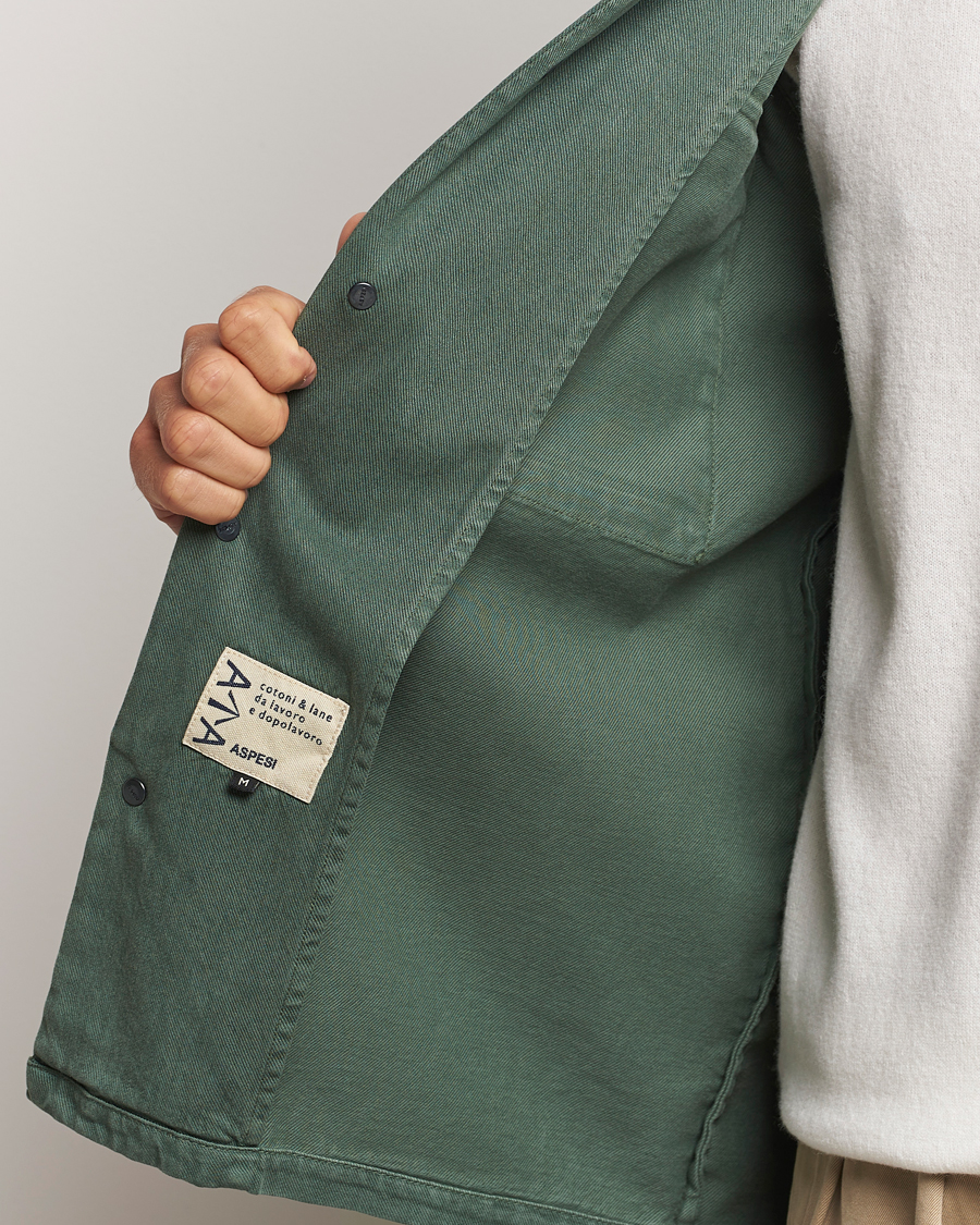Herre | Jakker | Aspesi | Twill Cotton Shirt Jacket Green
