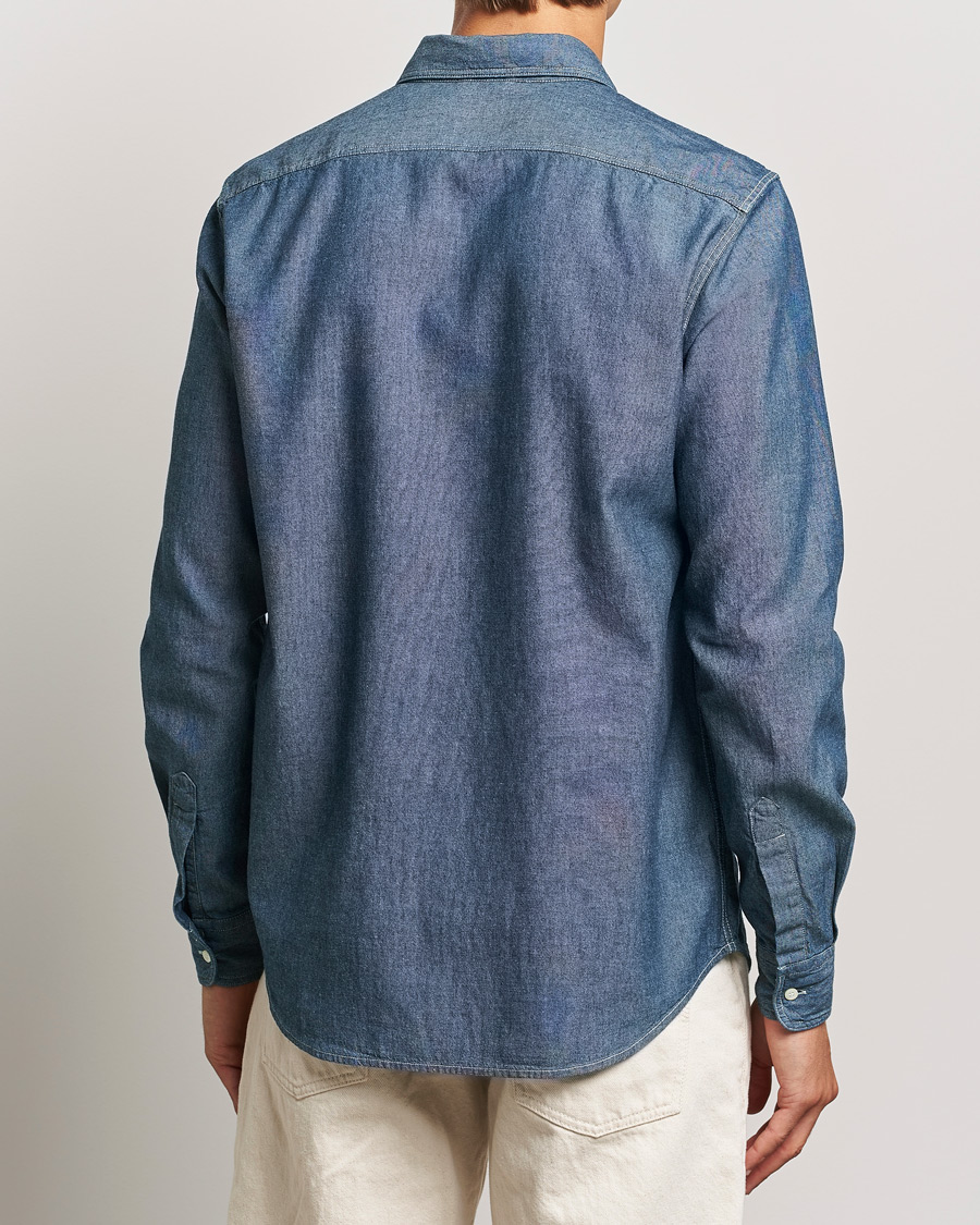 Herre | Skjorter | Aspesi | Double Pocket Chambray Shirt Dark Wash