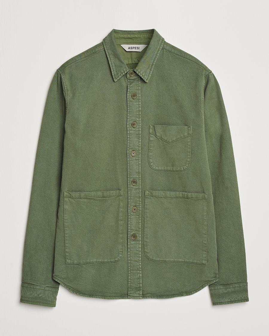 Herre | Skjorter | Aspesi | Cotton Utility Shirt Green