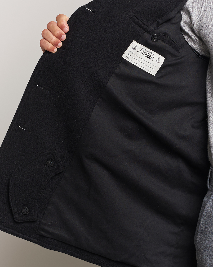 Herre | Jakker | Gloverall | Churchill Reefer Peacoat Black