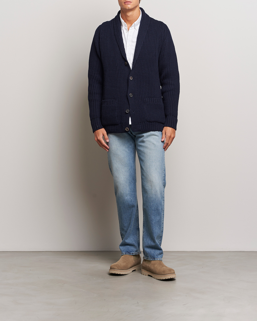 Herre | Trøjer | Gloverall | Shawl Collar Cardigan Navy