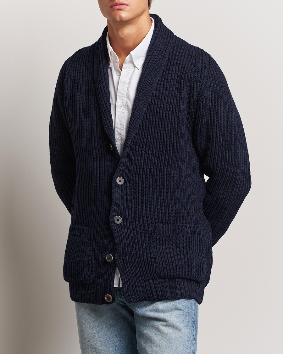 Herre | Trøjer | Gloverall | Shawl Collar Cardigan Navy