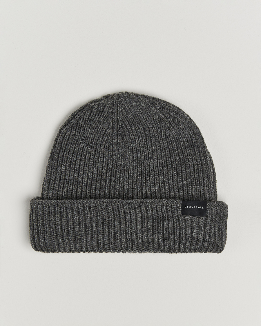 Herre | Gloverall Fisherman Lambswool Beanie Grey | Gloverall | Fisherman Lambswool Beanie Grey
