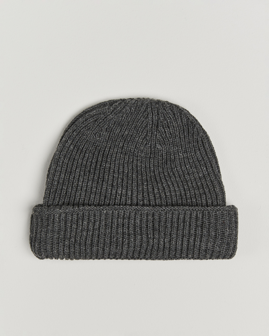 Herre | Gloverall Fisherman Lambswool Beanie Grey | Gloverall | Fisherman Lambswool Beanie Grey