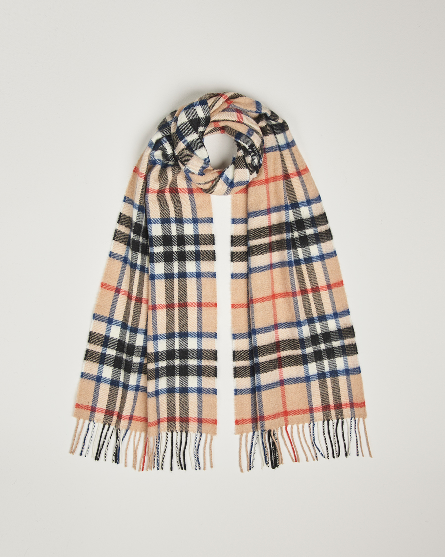 Herre | Gloverall Lambswool Scarf Camel Check | Gloverall | Lambswool Scarf Camel Check