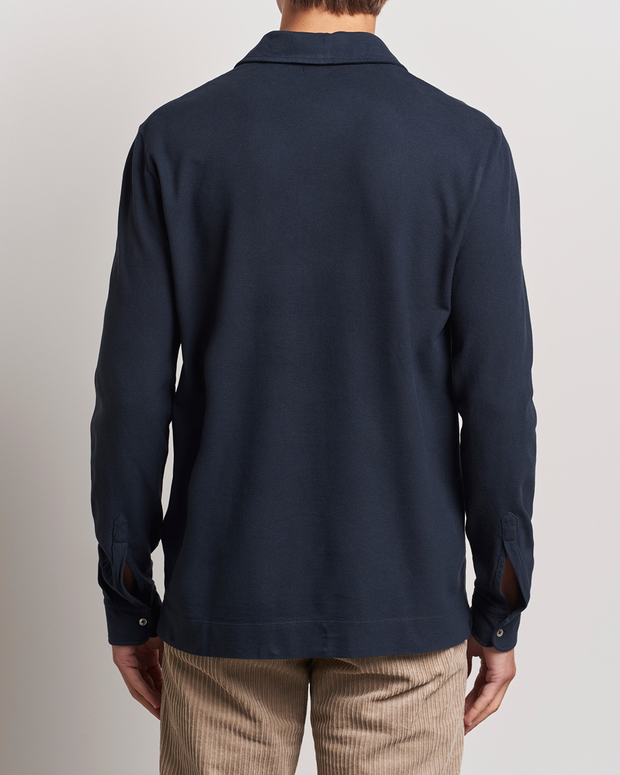 Herre | Polotrøjer | Massimo Alba | Ischia Cotton/Cashmere Long Sleeve Polo Navy