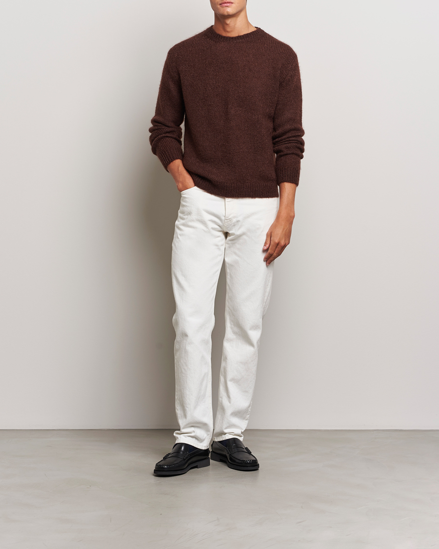 Herre | Trøjer | Massimo Alba | Mohair Crew Neck Cocco