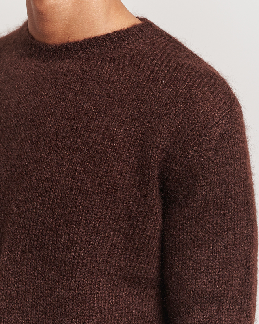 Herre | Trøjer | Massimo Alba | Mohair Crew Neck Cocco