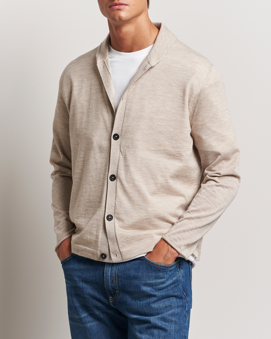 Herre | Trøjer | Massimo Alba | Cashmere Shawl Collar Cardigan Beige